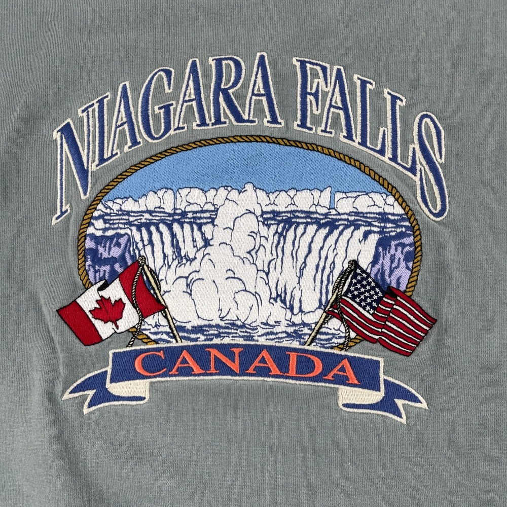 Niagara Falls Canada J.‎ Galt Mens OS Sage Green Graphic Crewneck Sweatshirt
